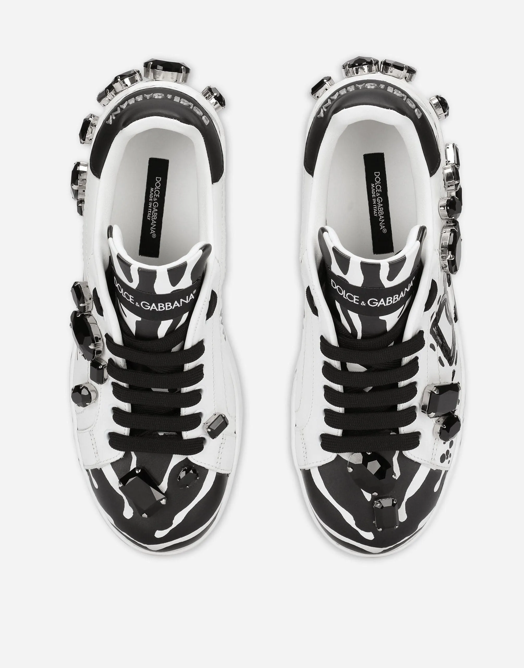 All-Over Logo Print Embellished Sneakers