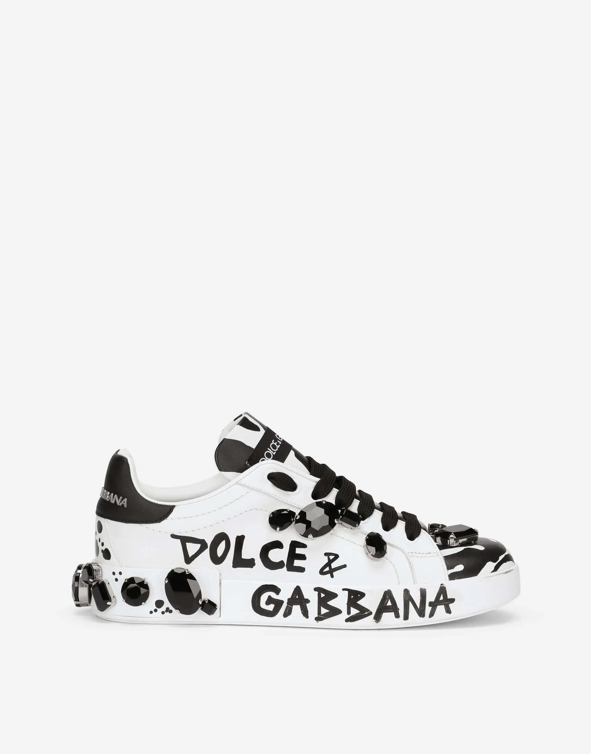All-Over Logo Print Embellished Sneakers