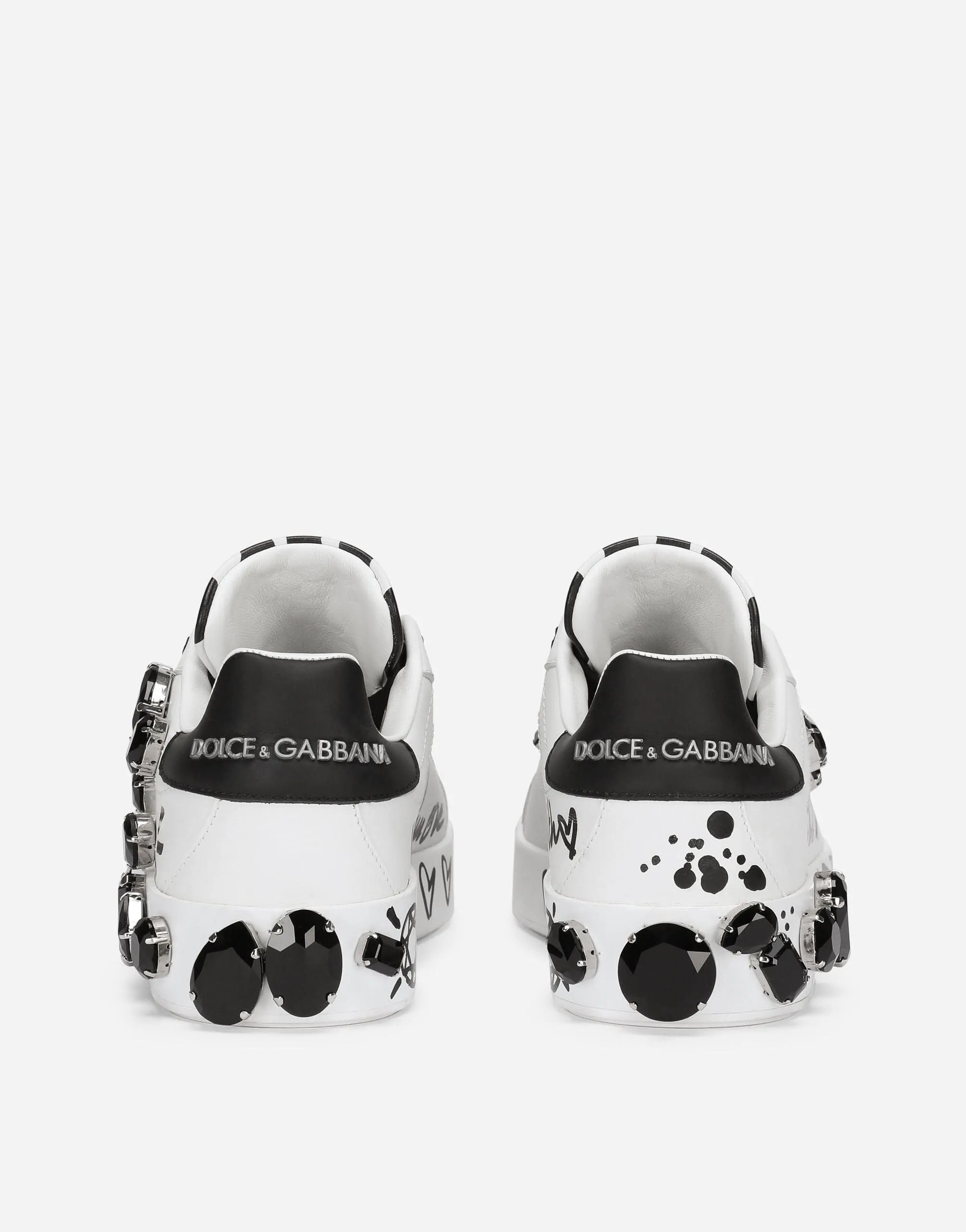 All-Over Logo Print Embellished Sneakers