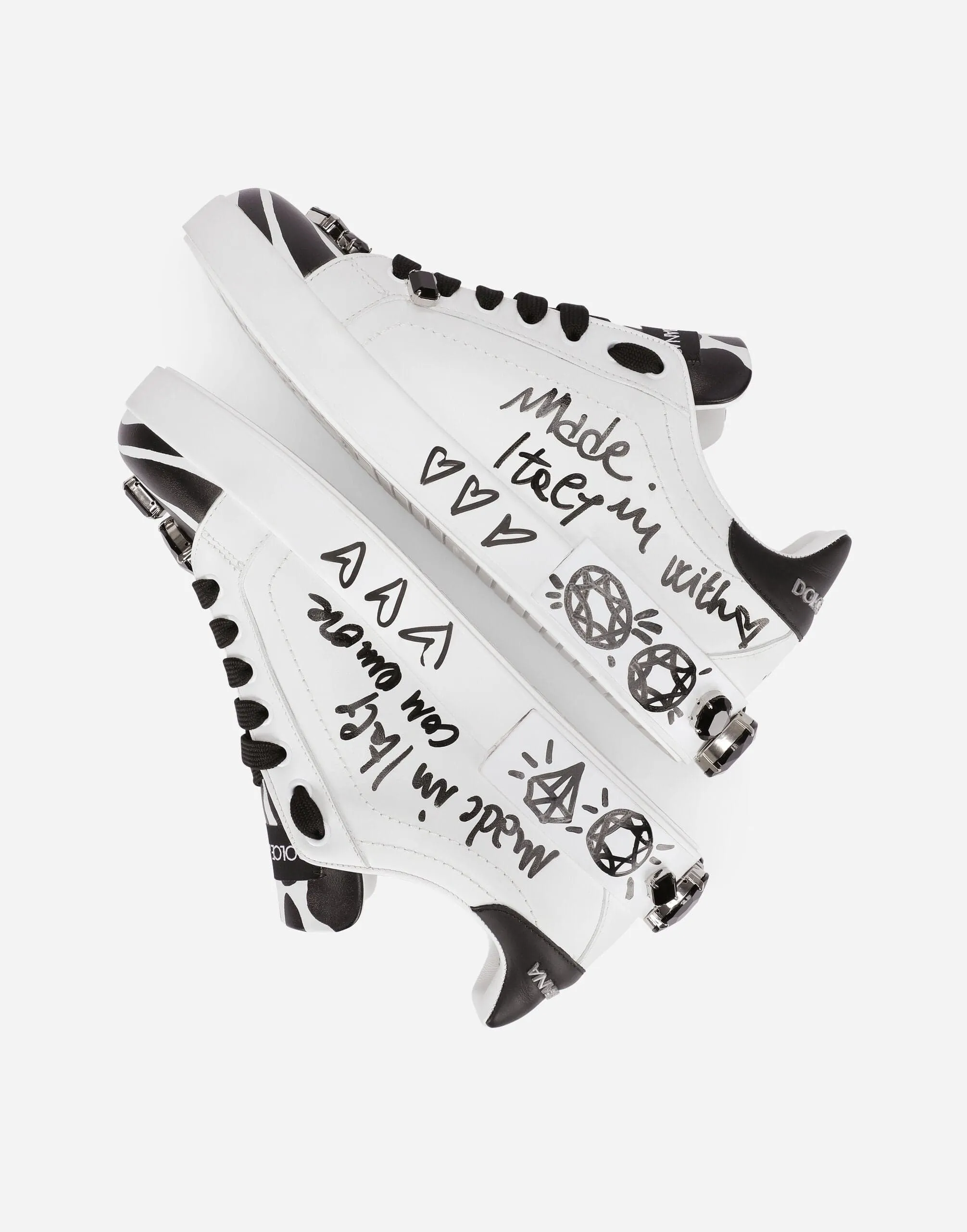 All-Over Logo Print Embellished Sneakers