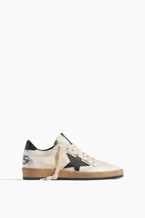 Ball Star Sneaker in White/Black