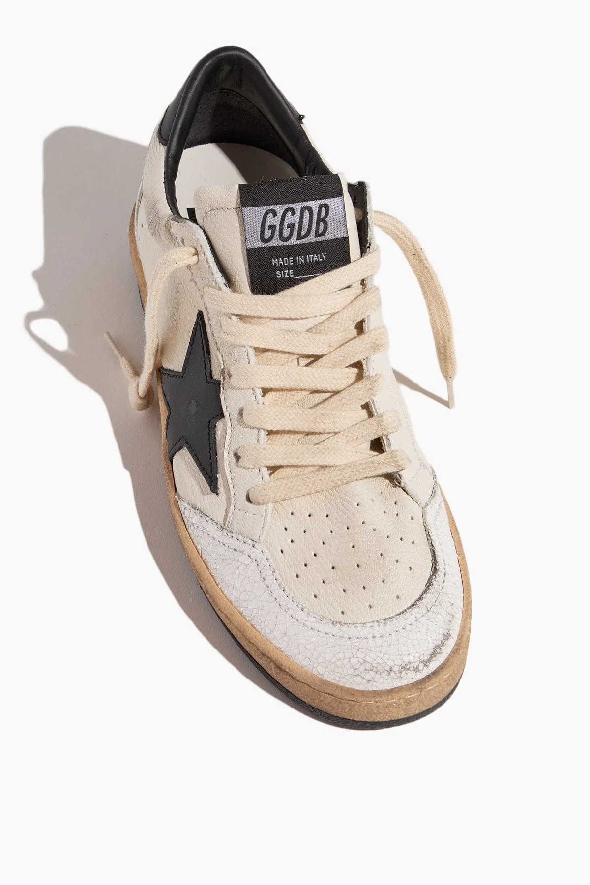 Ball Star Sneaker in White/Black