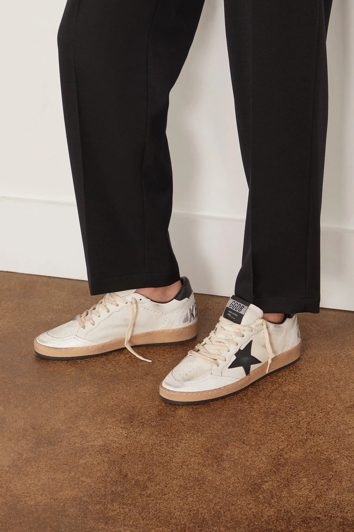 Ball Star Sneaker in White/Black