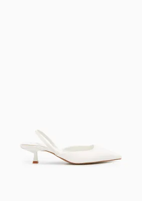 Biz Low Heel Slingbacks Ivory
