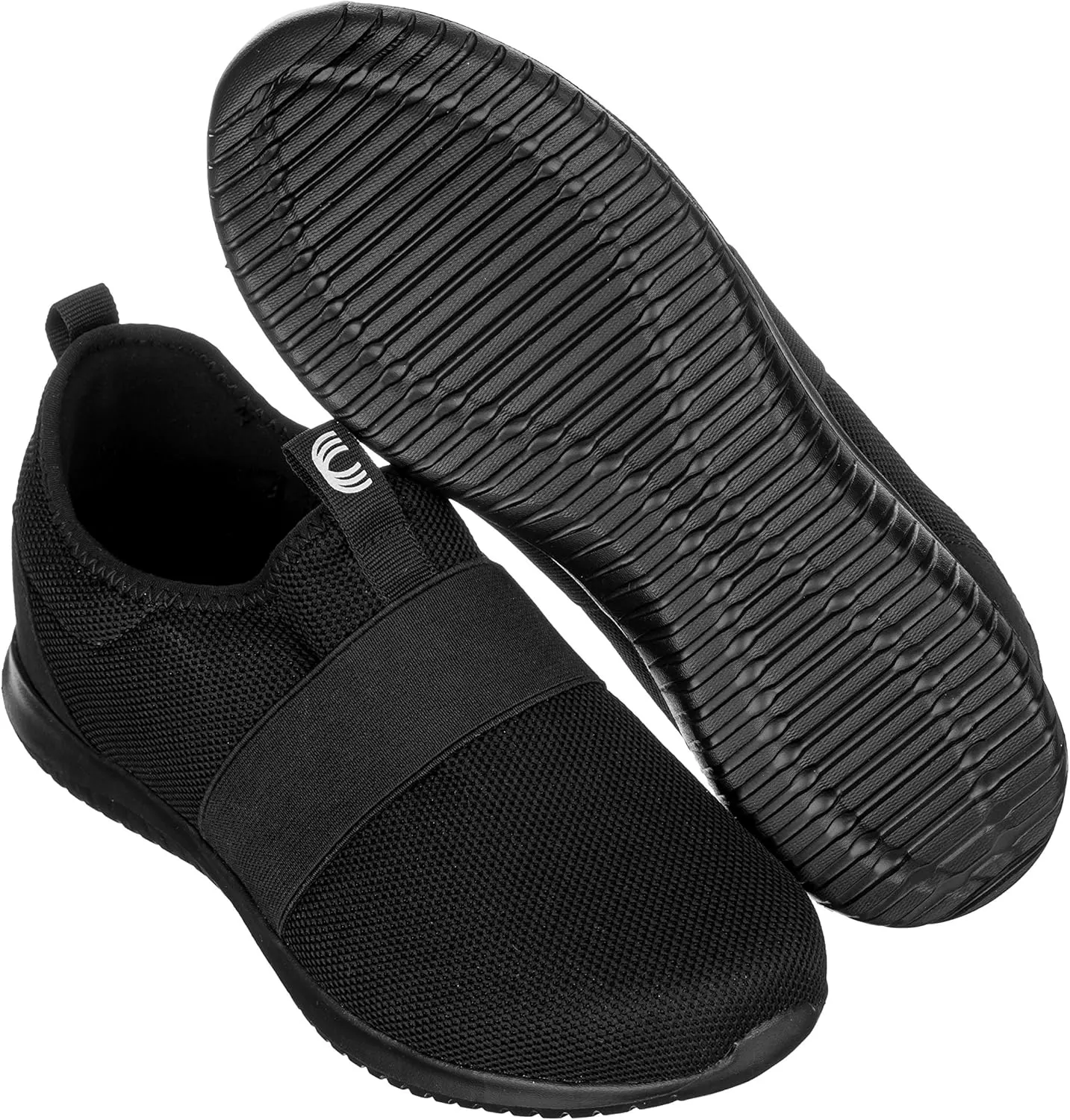 CALTO Men's Invisible Height Increasing Elevator Shoes - Black Ultra Feather Lightweight Sporty Sneakers - 2.1 Inches Taller - Q120 - Size 10 D(M) US