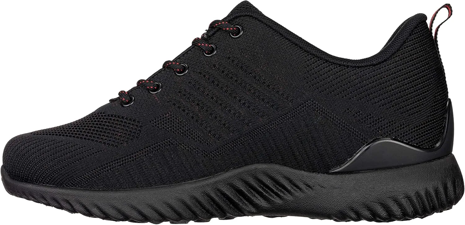 CALTO Men's Invisible Height Increasing Elevator Shoes - Black/Red Ultra Lightweight Sporty Sneakers - 2.6 Inches Taller - Q211 - Size 10.5 D(M) US