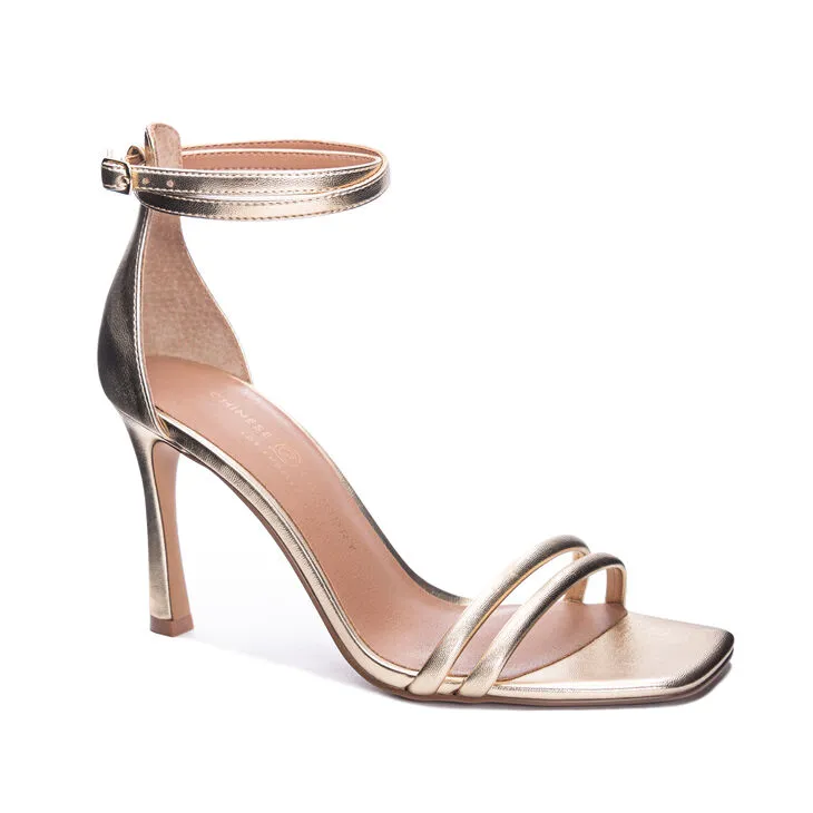 Chinese Laundry - Jasmine - Ankle Strap Dress Sandal Heels - Gold
