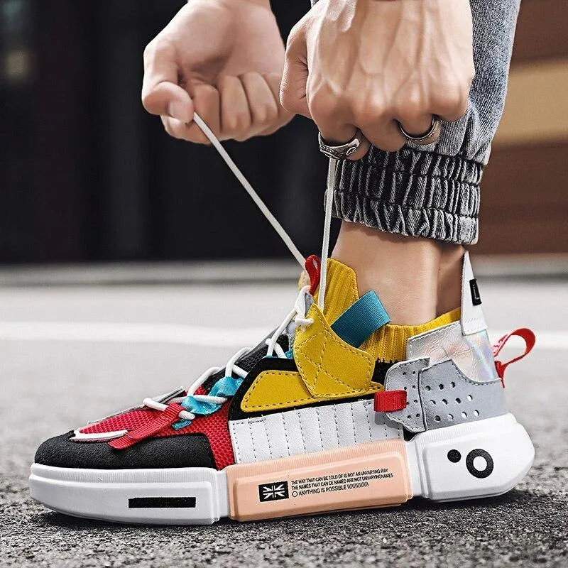 DON Men's Knit Casual Sneakers