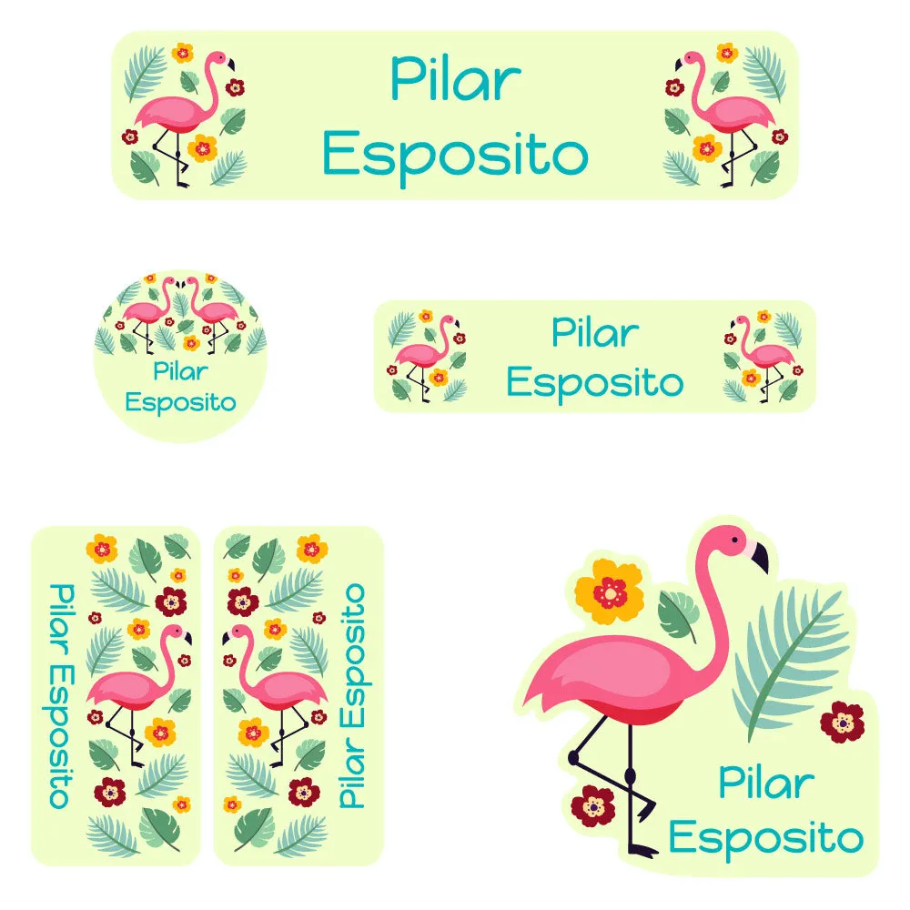 Flamingo Daycare Labels Pack
