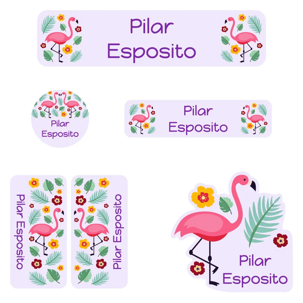 Flamingo Daycare Labels Pack