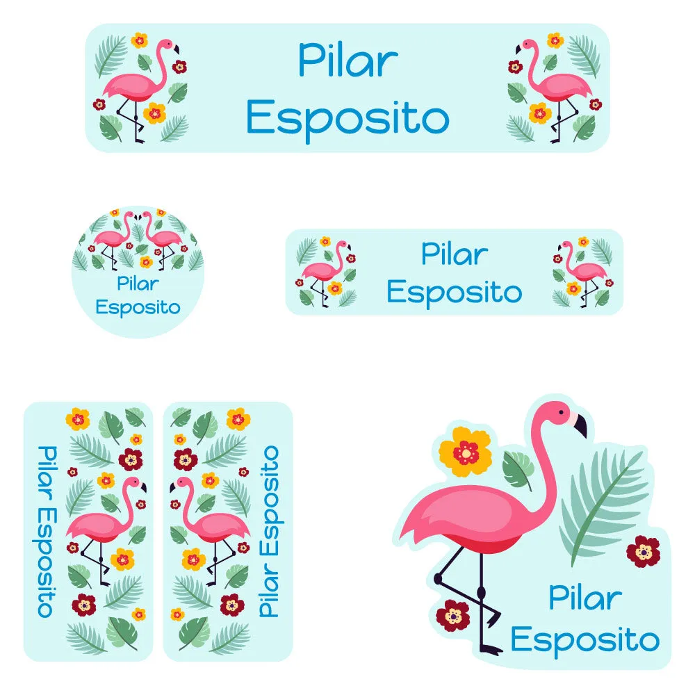 Flamingo Daycare Labels Pack