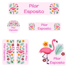 Flamingo Daycare Labels Pack