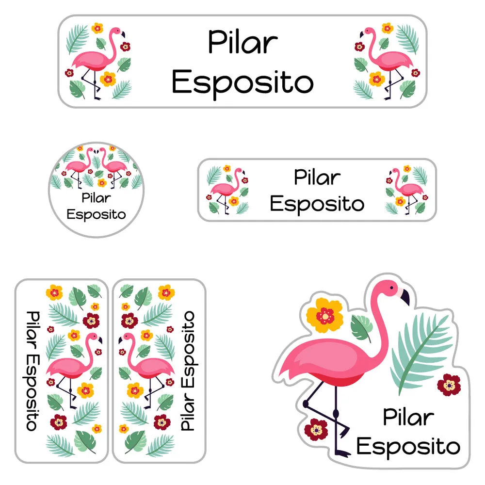 Flamingo Daycare Labels Pack