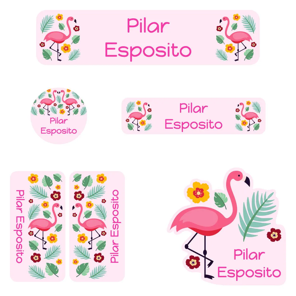 Flamingo Daycare Labels Pack