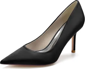 FufoneUS Wedding Bridal Shoes Women's Stiletto High Heel Dress Pumps Pointed Toe Evening Party Shoes,Black,11