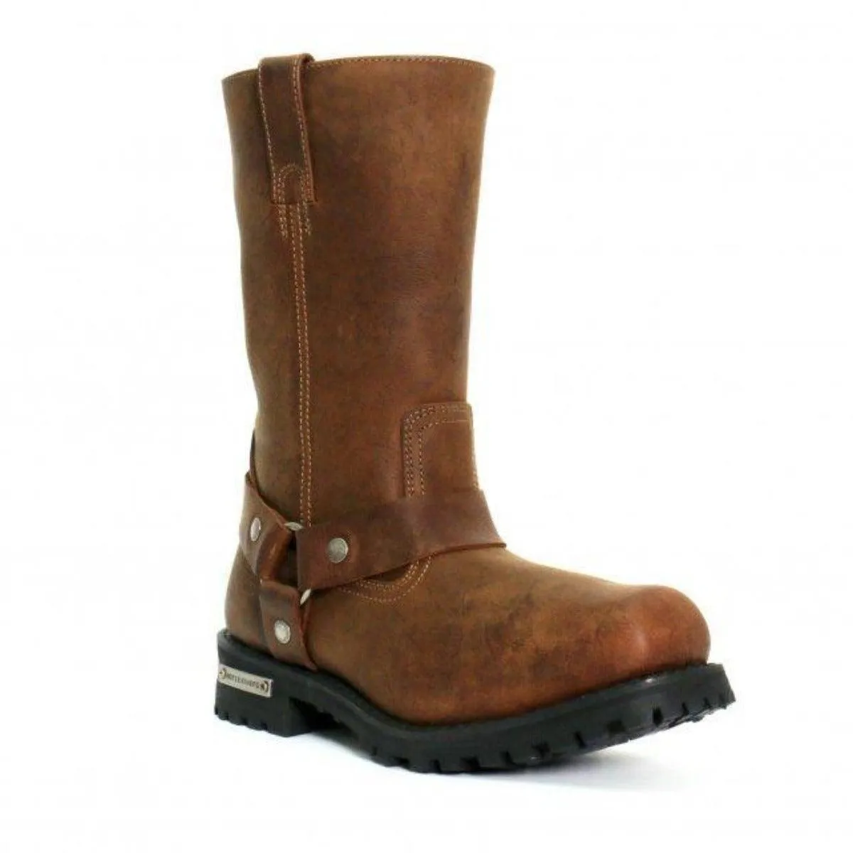 Hot Leathers Men's 11" Harness Boots Russet Brown