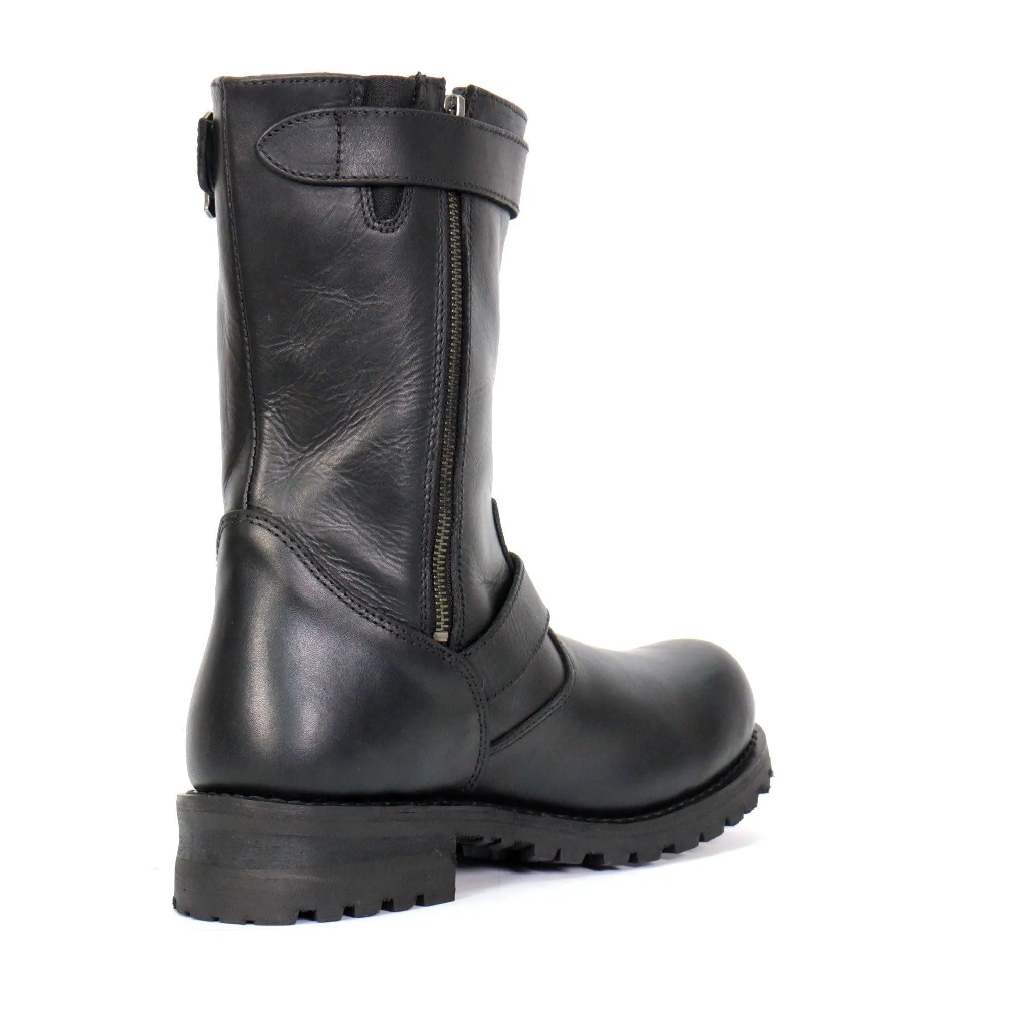 Hot Leathers Tall Harness Flag Skull Boot With Round Toe