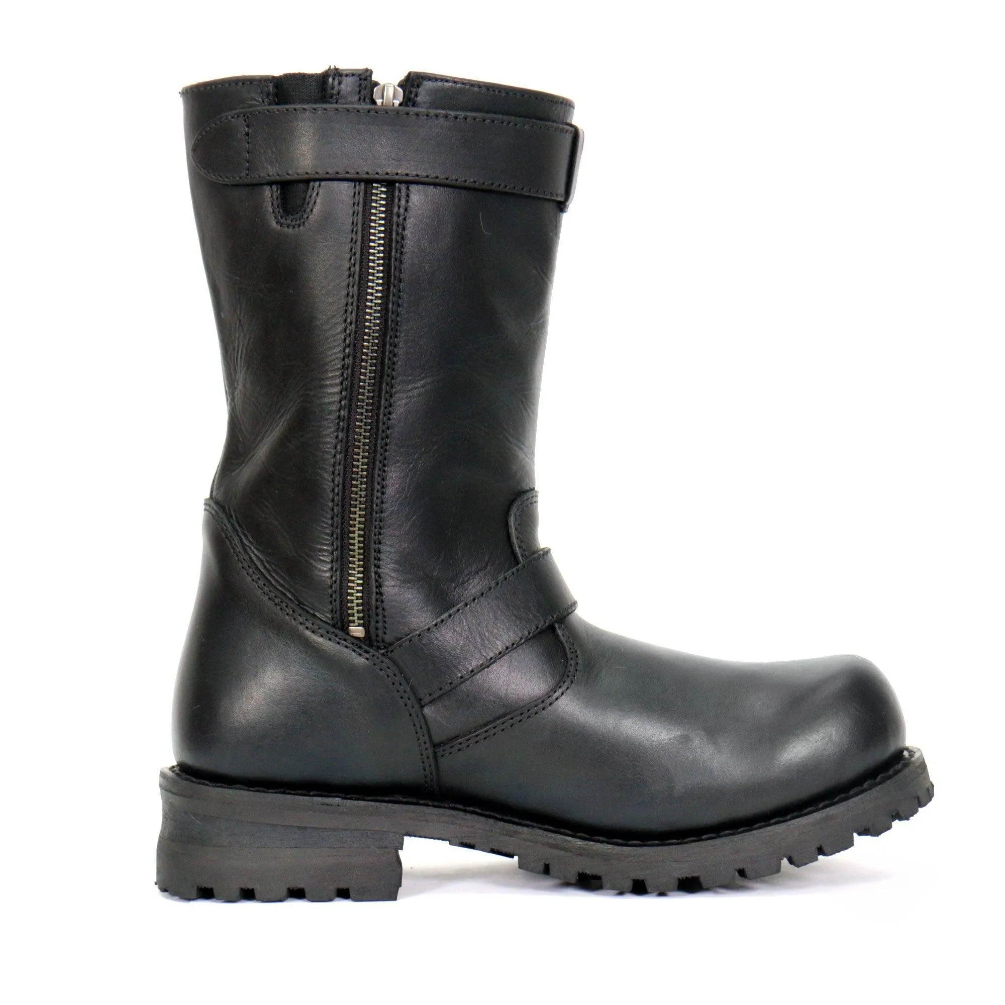 Hot Leathers Tall Harness Flag Skull Boot With Round Toe