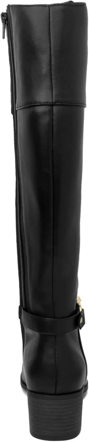 Karen Scott Womens Vickyy Faux Leather Block Heel Knee-High Boots