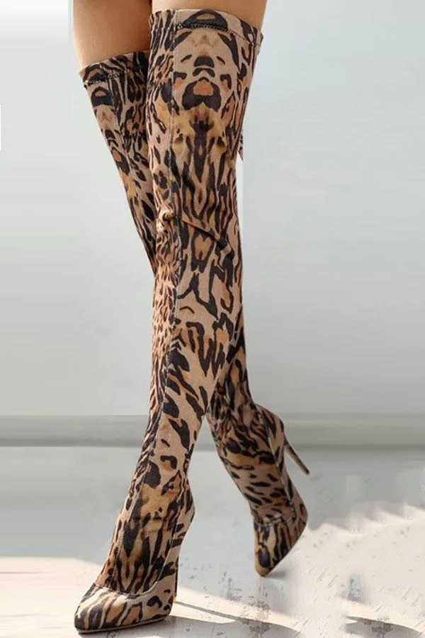 Leopard Print Feminine Boot