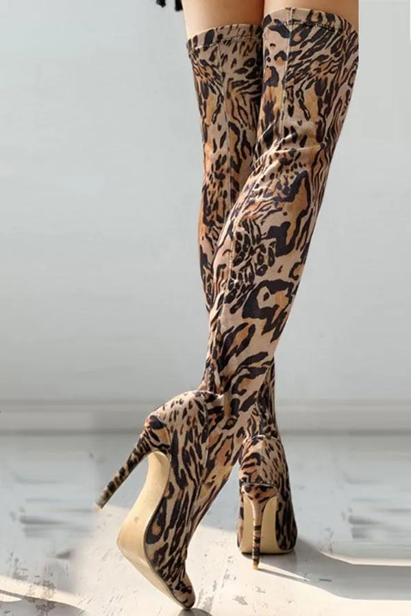Leopard Print Feminine Boot