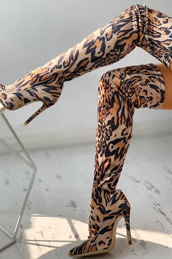 Leopard Print Feminine Boot