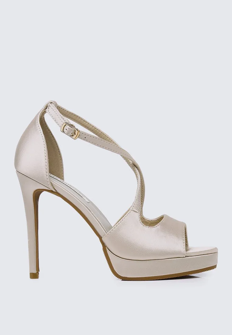 Louise Comfy Heels In Champagne