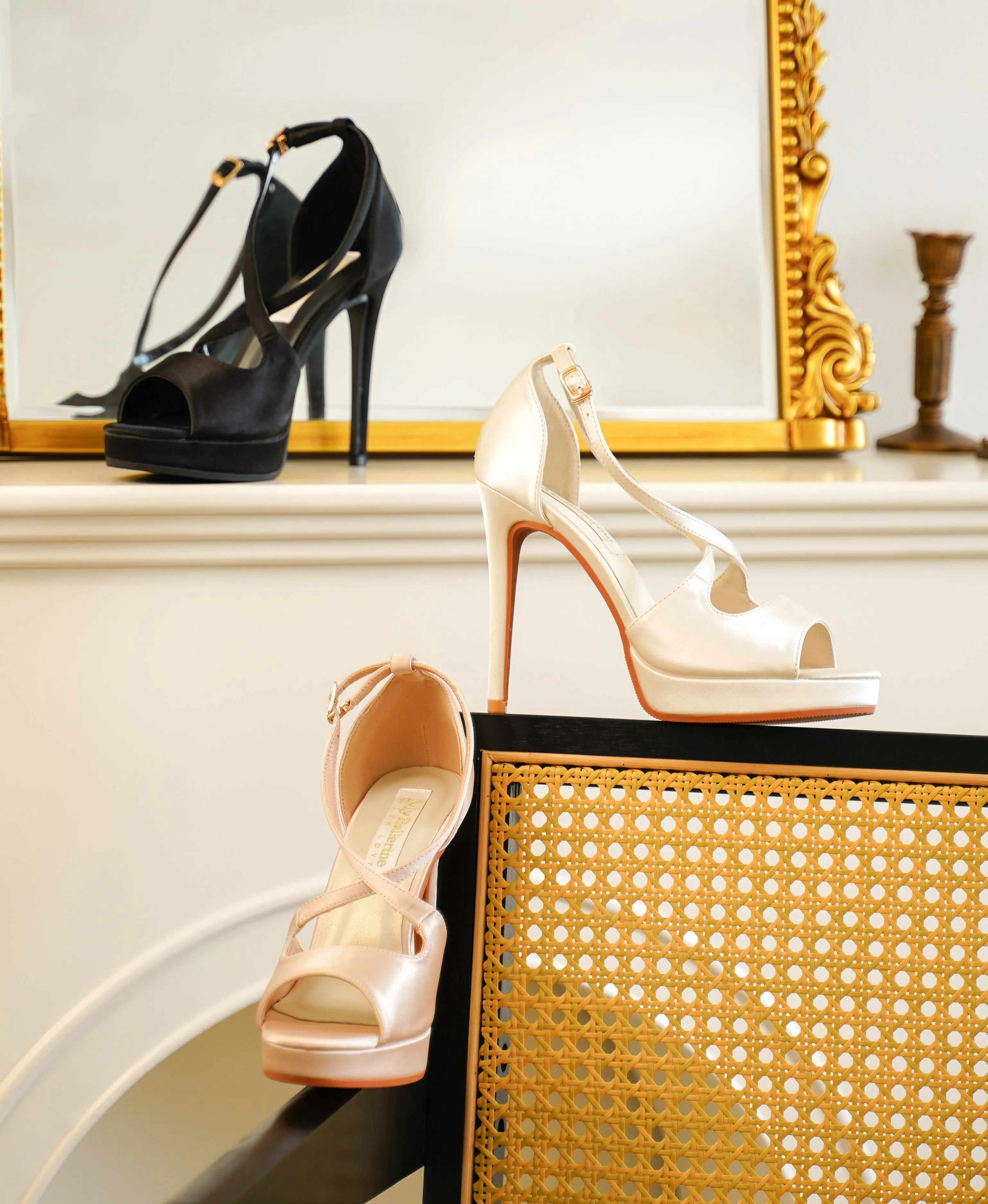 Louise Comfy Heels In Champagne
