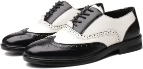 Men's Leather Brogues Dress Shoes, Men Big Size Fashion Wedding Party Men Dress Shoes Italian Designer Male Drivng Formal Shoes Lace Up Men Oxfords