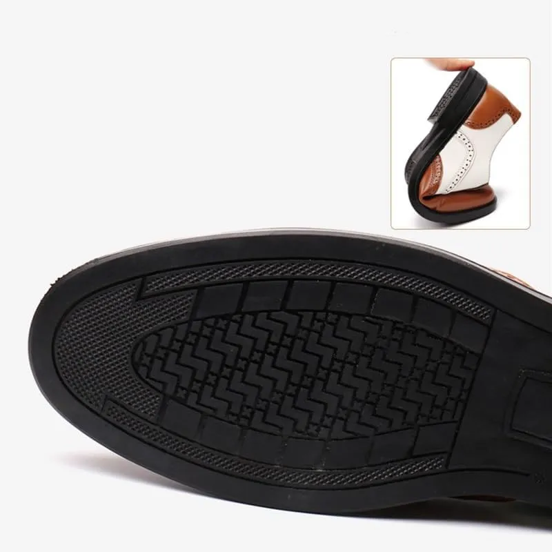 Men's Leather Brogues Dress Shoes, Men Big Size Fashion Wedding Party Men Dress Shoes Italian Designer Male Drivng Formal Shoes Lace Up Men Oxfords