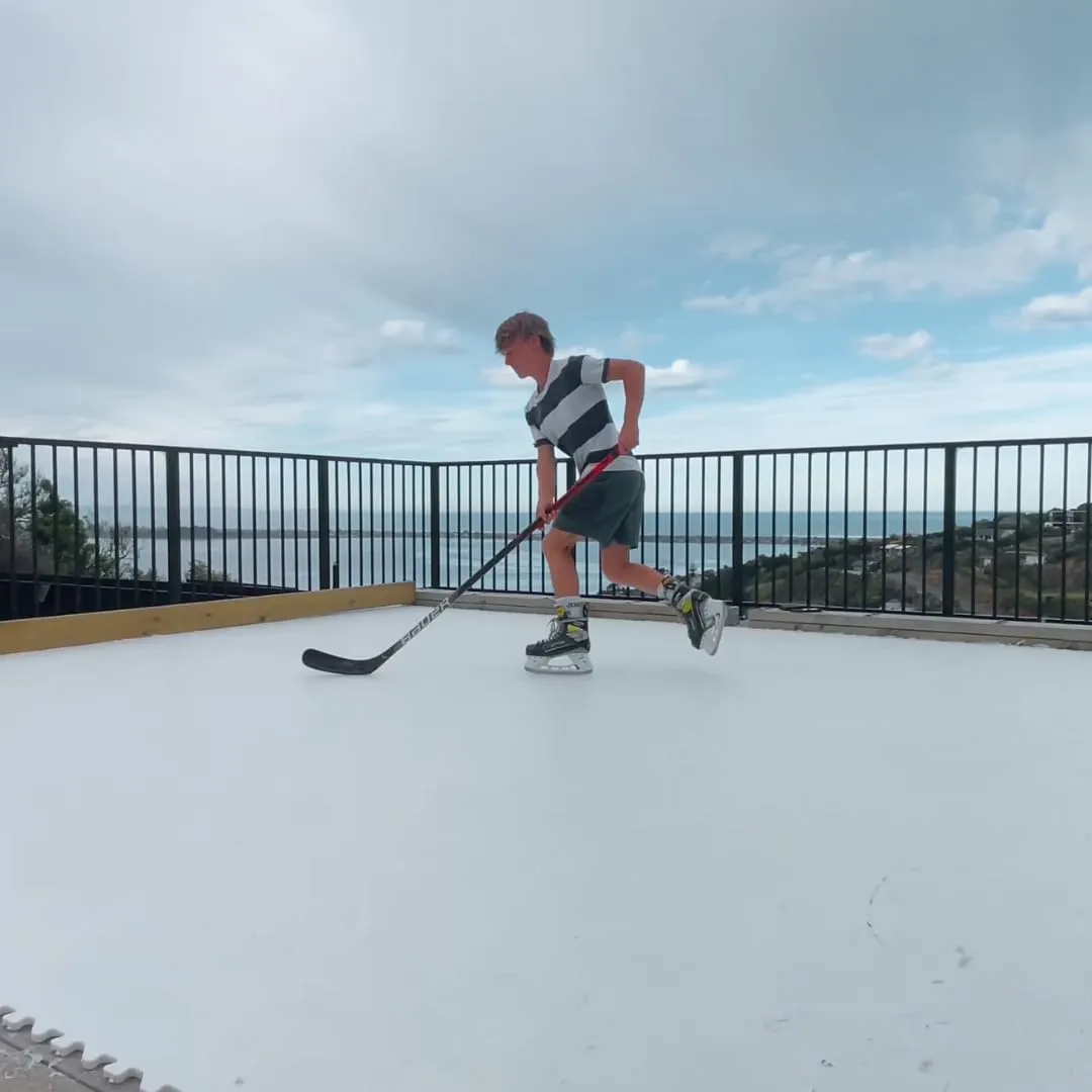 Potent Skate-Able Synthetic Ice Tiles - Safe for Skates, Expandable Hockey Training Surface, Easy to Assemble
