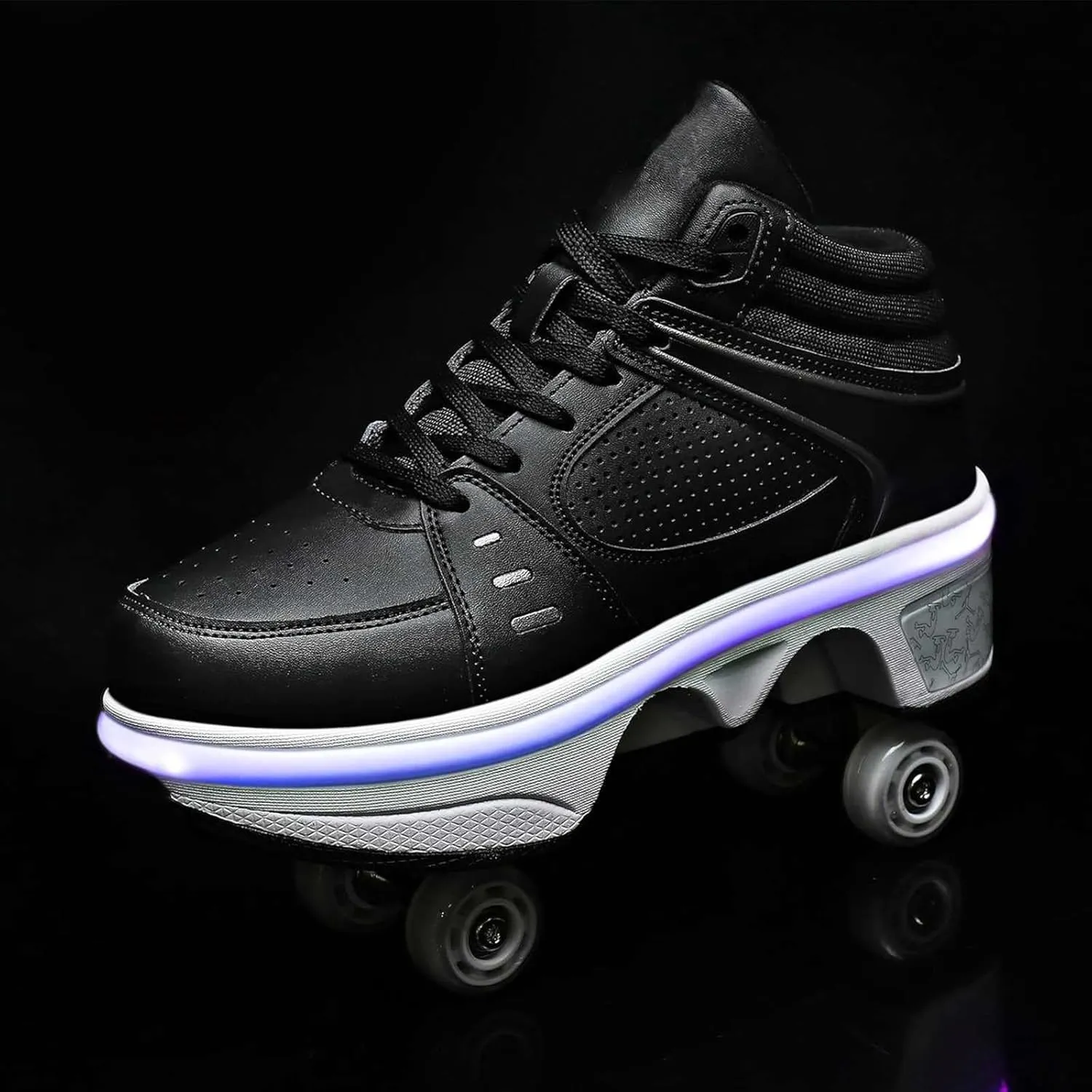 Roller Skate Shoes for Men, Double-Row Deform Wheel Automatic Walking Shoes, Retractable Roller Skate, Shoes with Wheels, Skating Shoes for Outdoor Fun & Fitness