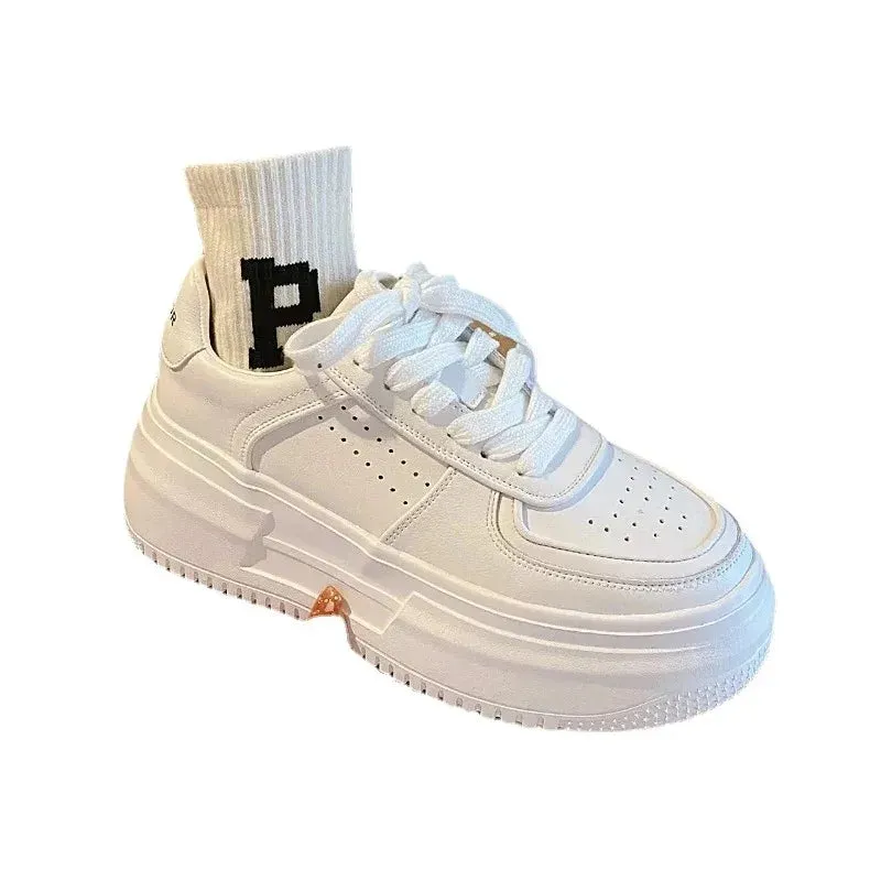 Rosalind - Stylish White Platform Sneakers for Women