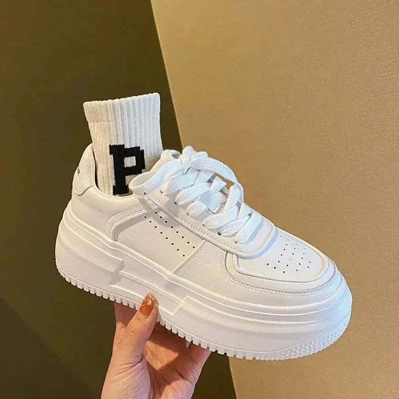 Rosalind - Stylish White Platform Sneakers for Women