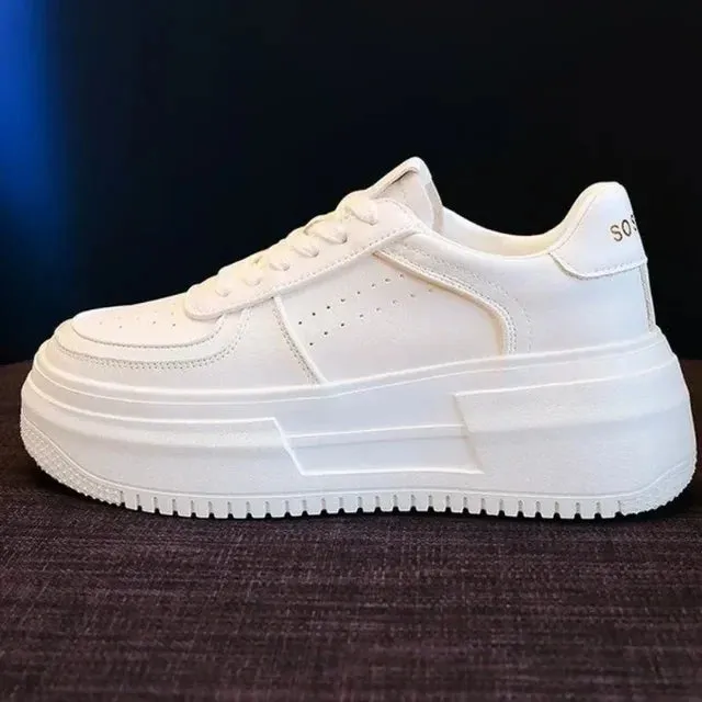 Rosalind - Stylish White Platform Sneakers for Women