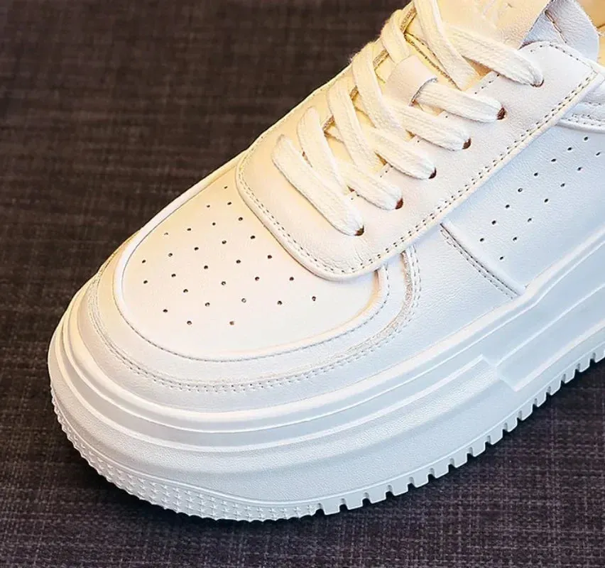 Rosalind - Stylish White Platform Sneakers for Women