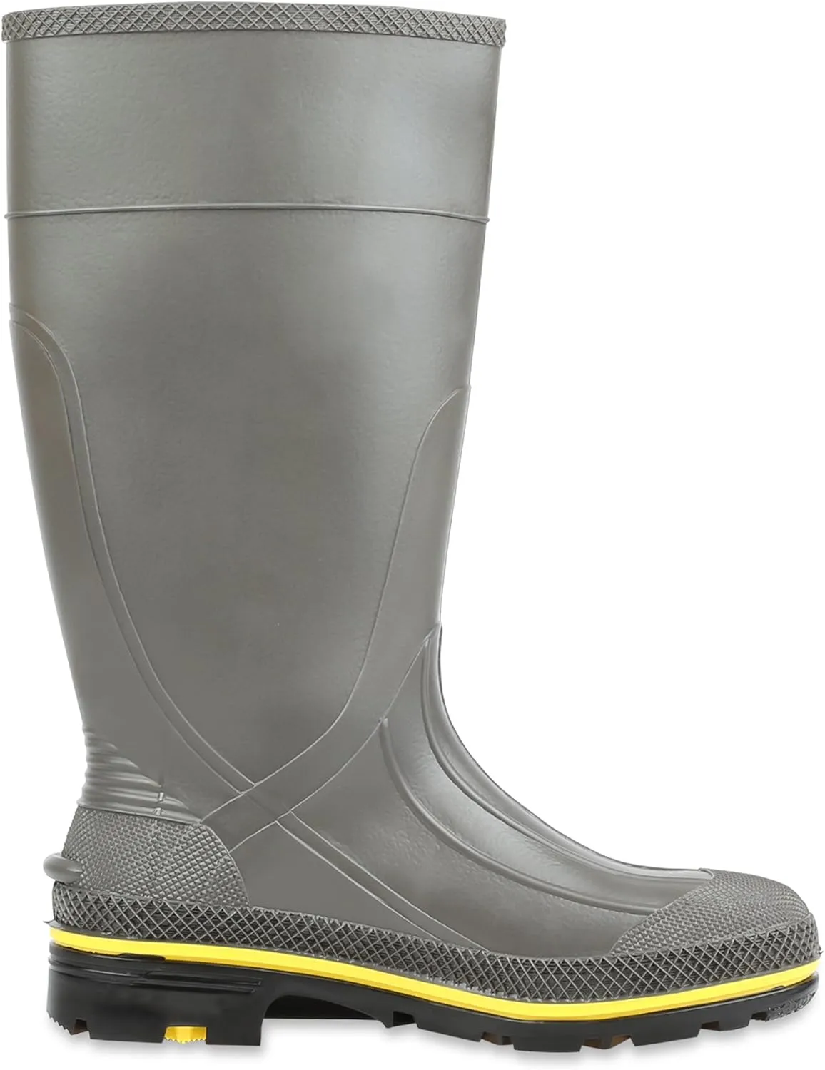 Servus Pro 15" PVC Chemical-Resistant Steel Toe Men's Work Boots, Gray, Yellow & Black (75101), 9