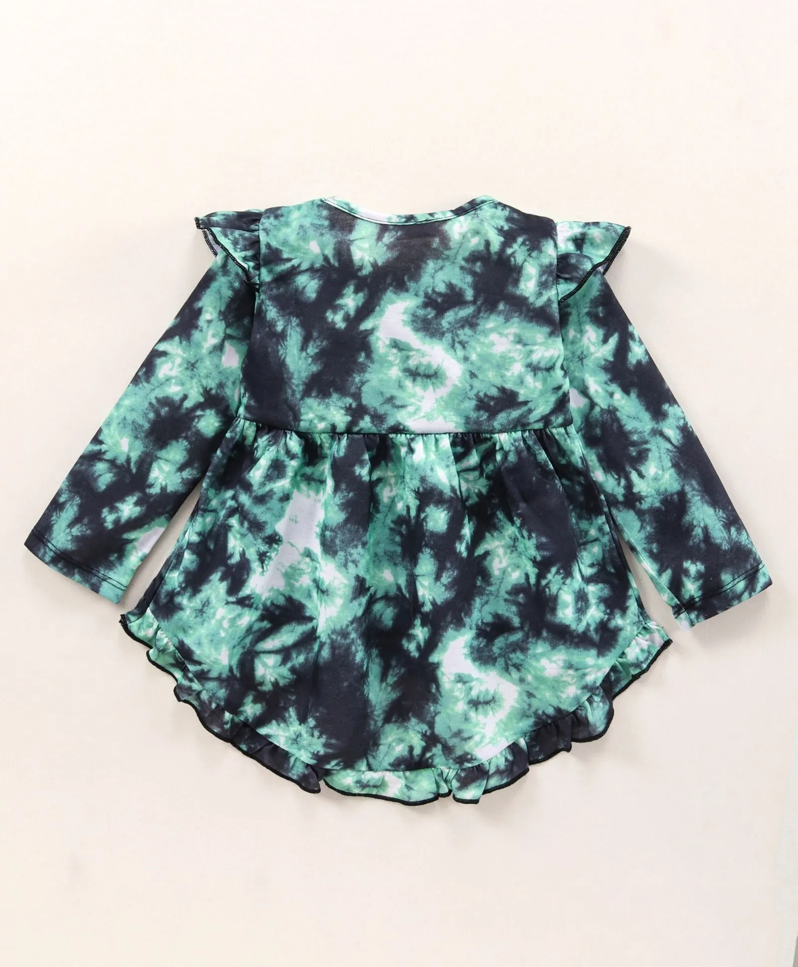 Tie Dye Frill High Low Top Leggings Set