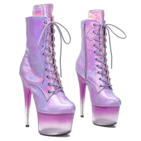 Trendy Pink Metallic High Heel Platform Ankle Boots