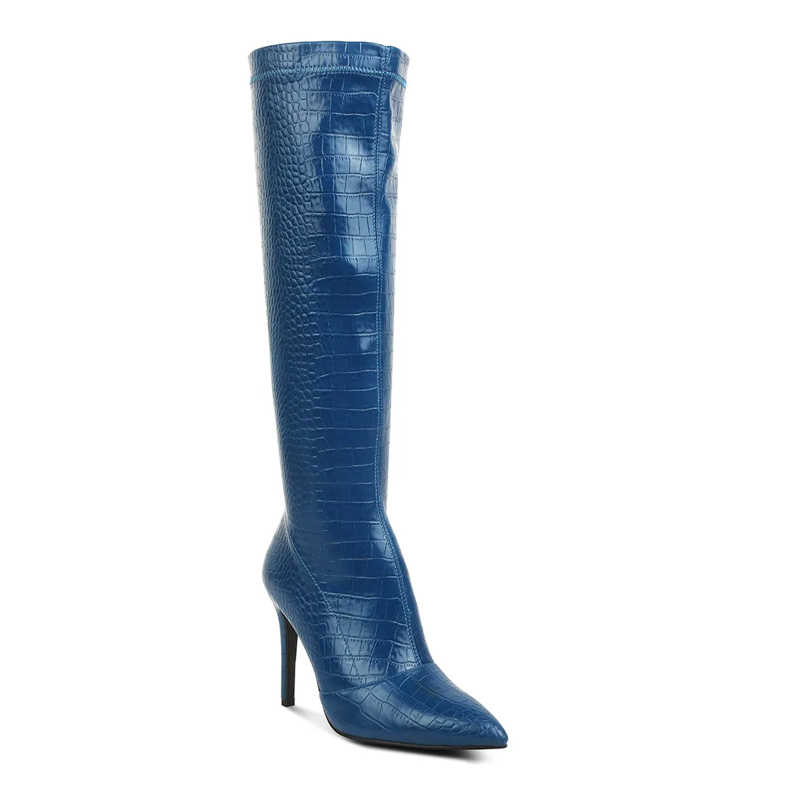 Wheedle Croc High Heeled Calf Boots