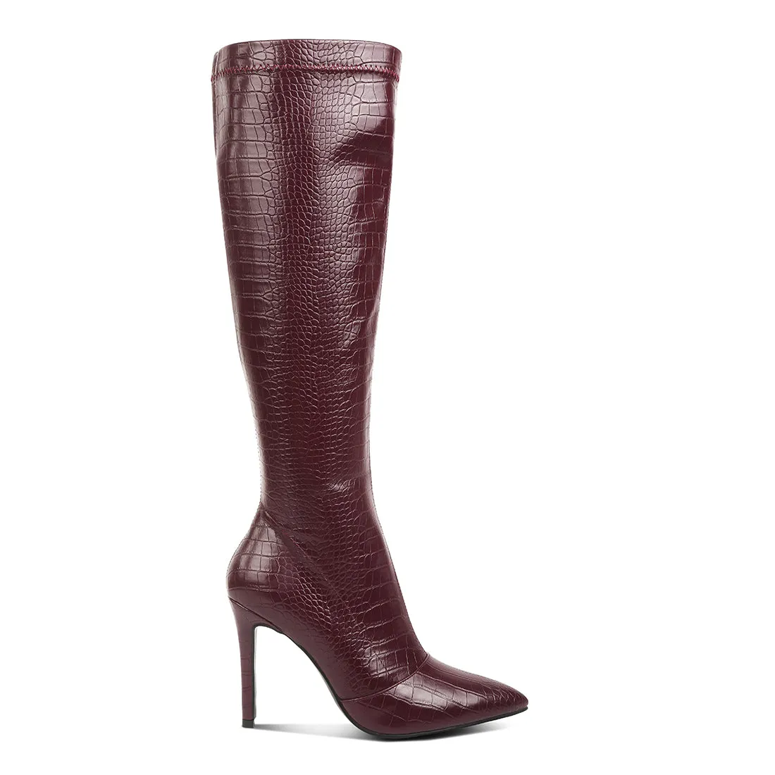 Wheedle Croc High Heeled Calf Boots