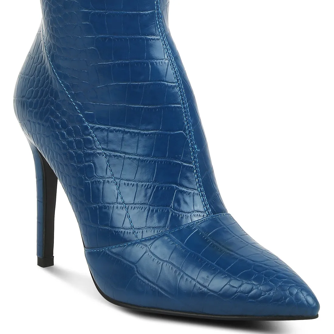 Wheedle Croc High Heeled Calf Boots