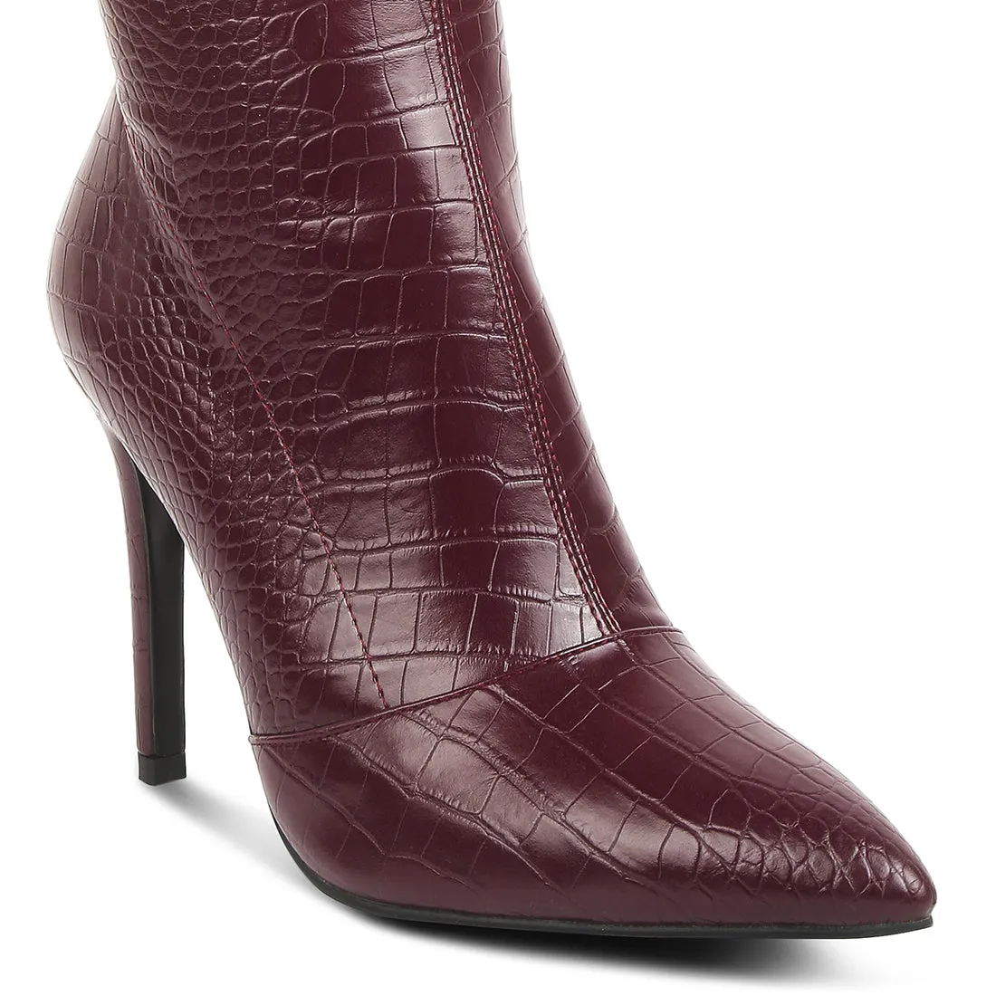 Wheedle Croc High Heeled Calf Boots