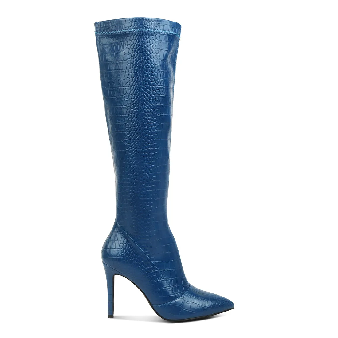 Wheedle Croc High Heeled Calf Boots