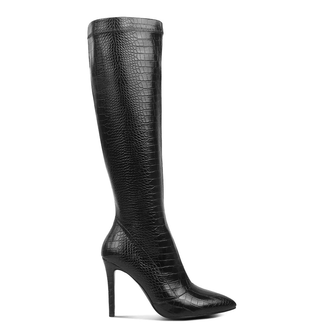 Wheedle Croc High Heeled Calf Boots