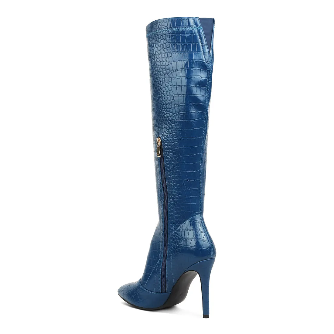 Wheedle Croc High Heeled Calf Boots