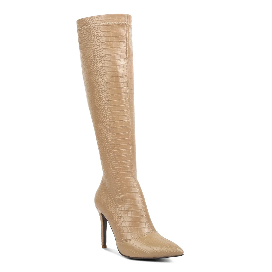 Wheedle Croc High Heeled Calf Boots