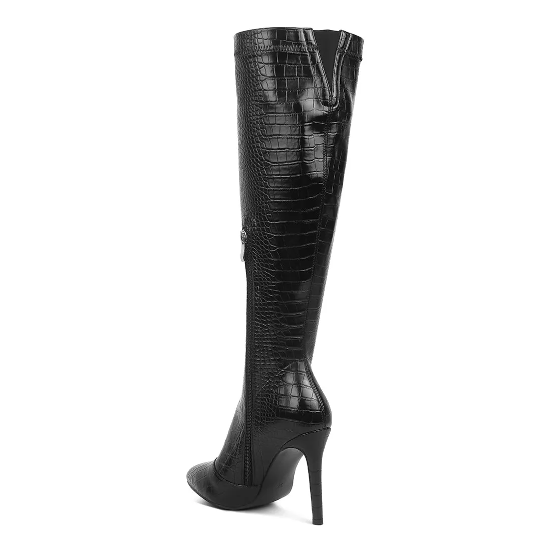 Wheedle Croc High Heeled Calf Boots