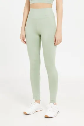 Women Mint Plain Active Leggings