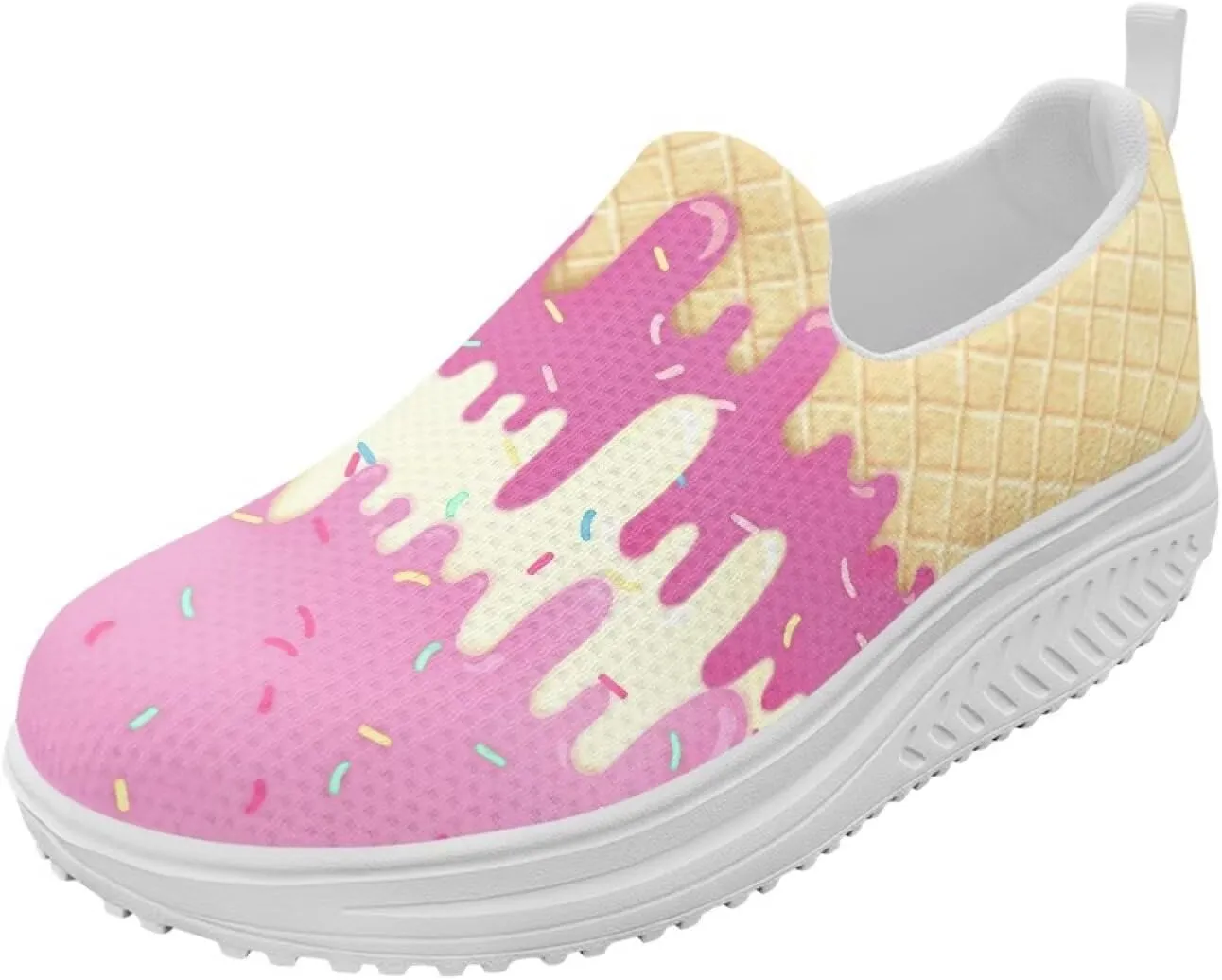 Women Slip-on Platform Loafers Casual Comfortable Loafer Shoes Slip Resistant Walking Sneaker